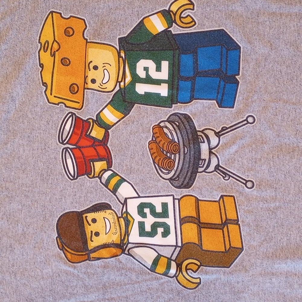 Green Bay Packers Matthews 52 Rogers 12 Playmobil Tee Shirt